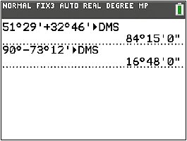 Calculator DMS Addition Example