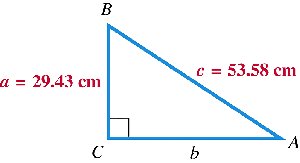 Right triangle with two sides given
