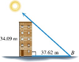 Building and shadow with angle of elevation