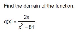Domain of rational function