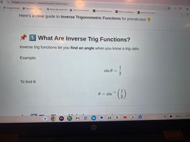 Example of using inverse sine to find an angle when given a sine value