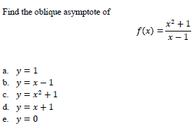 Oblique asymptote rational function question