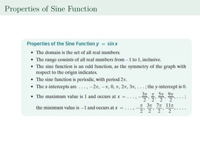 Properties of Sine Function