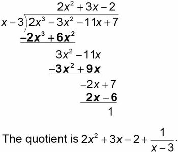 Long division of polynomials example