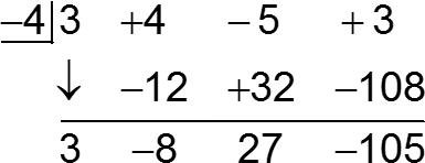Synthetic division for Remainder Theorem
