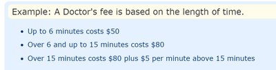 Doctor's fee piecewise example