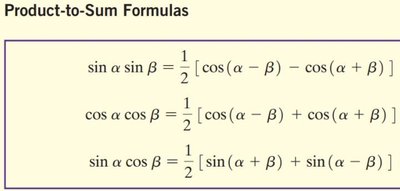 Product-to-Sum Formulas