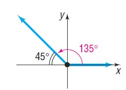 Reference angle for 135 degrees is 45 degrees