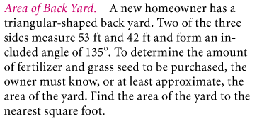 Area of back yard problem statement