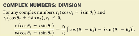 Complex numbers division formula