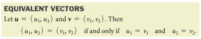 Equivalent vectors formula