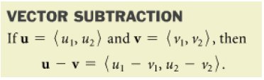 Vector subtraction formula