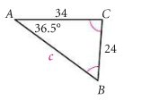Triangle example with sides and angles