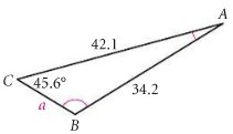 Triangle example with sides and angles