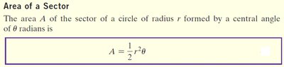 Area of a sector formula