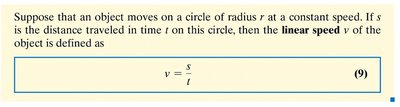 Linear speed formula