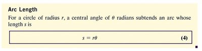 Arc length formula