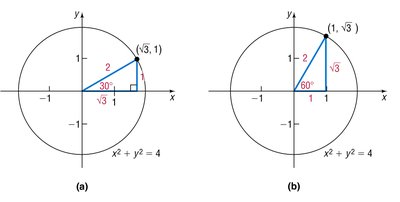 30-60-90 triangles inscribed in circles