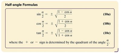General half-angle formulas