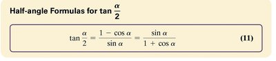 Alternative half-angle formula for tangent