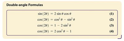 Double-angle formulas box