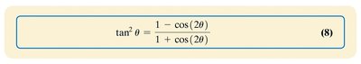 Power-reducing formula for tangent squared