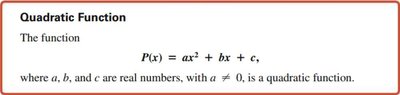 Definition of quadratic function