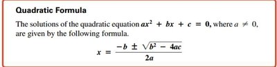 Quadratic formula