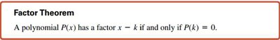 Factor Theorem