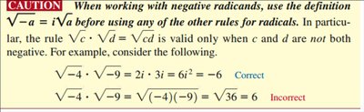 Caution about multiplying square roots of negative numbers