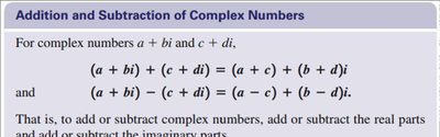 Addition and subtraction of complex numbers