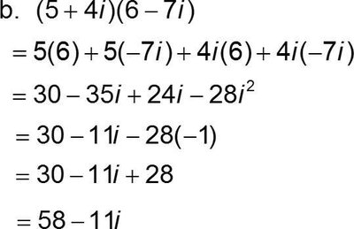 Example of multiplying complex numbers (binomials)