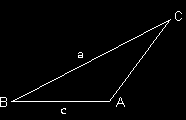 Triangle with sides a, c and angles A, B, C