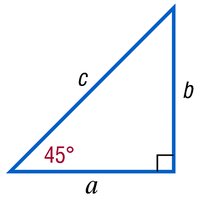 45-45-90 triangle diagram