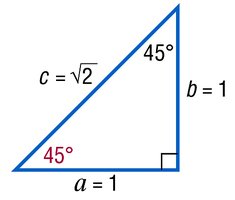 45-45-90 triangle with side lengths