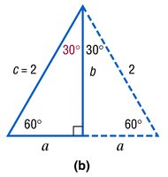 Construction of 30-60-90 triangle from equilateral triangle