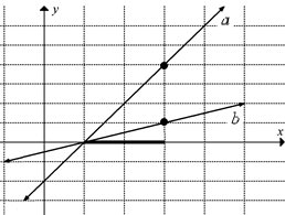 Two lines with different slopes on a coordinate grid