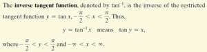 Definition of the inverse tangent function