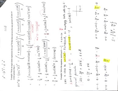 Worked example of half-angle formula for cosine