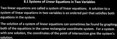 Definition and introduction to systems of linear equations in two variables