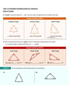 Example triangles for classification and missing values