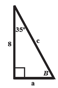 Right triangle with angle 35 degrees and side 8