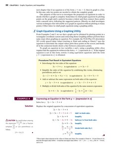 Example of expressing an equation in the form y = f(x) and procedures for equivalent equations