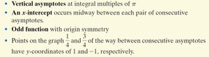 Additional characteristics of the cotangent function
