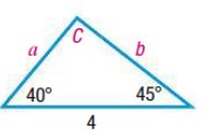 Triangle with two angles and a side labeled