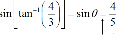 sin(tan^{-1}(4/3)) = 4/5