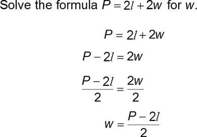 Solving the formula for w