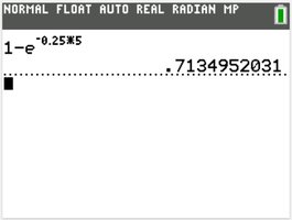 Calculator display for probability calculation