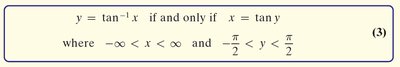 Boxed definition of inverse tangent function