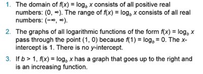 Properties of logarithmic functions